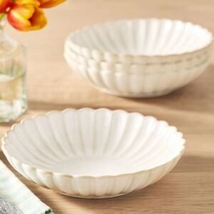 ❤️ Trade New Pioneer Woman Colette Elegant Cream Scalloped Bowls